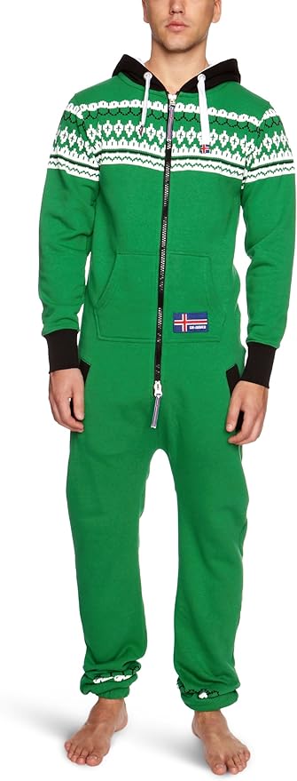 Ski Jumper Full Zip Suit Men's Coverup Green/Black Small: Amazon.co.uk: Clothing