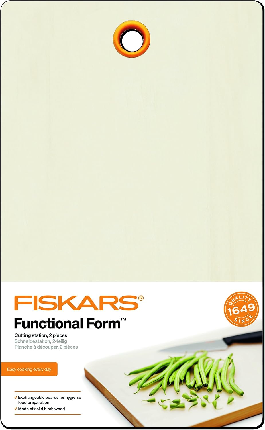 Fiskars Cutting Station, 2-part, Consisting of 1 Cutting Board and 1 Support, Birch Wood Board / Plastic Support - Image 3