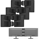 3-Pack Monitor Connector Alignment Clips with Adhesive &mdash; Monitor Accessories, Easy No-Tool Setup for Monitor Rigs &amp; Sim Racing Setups