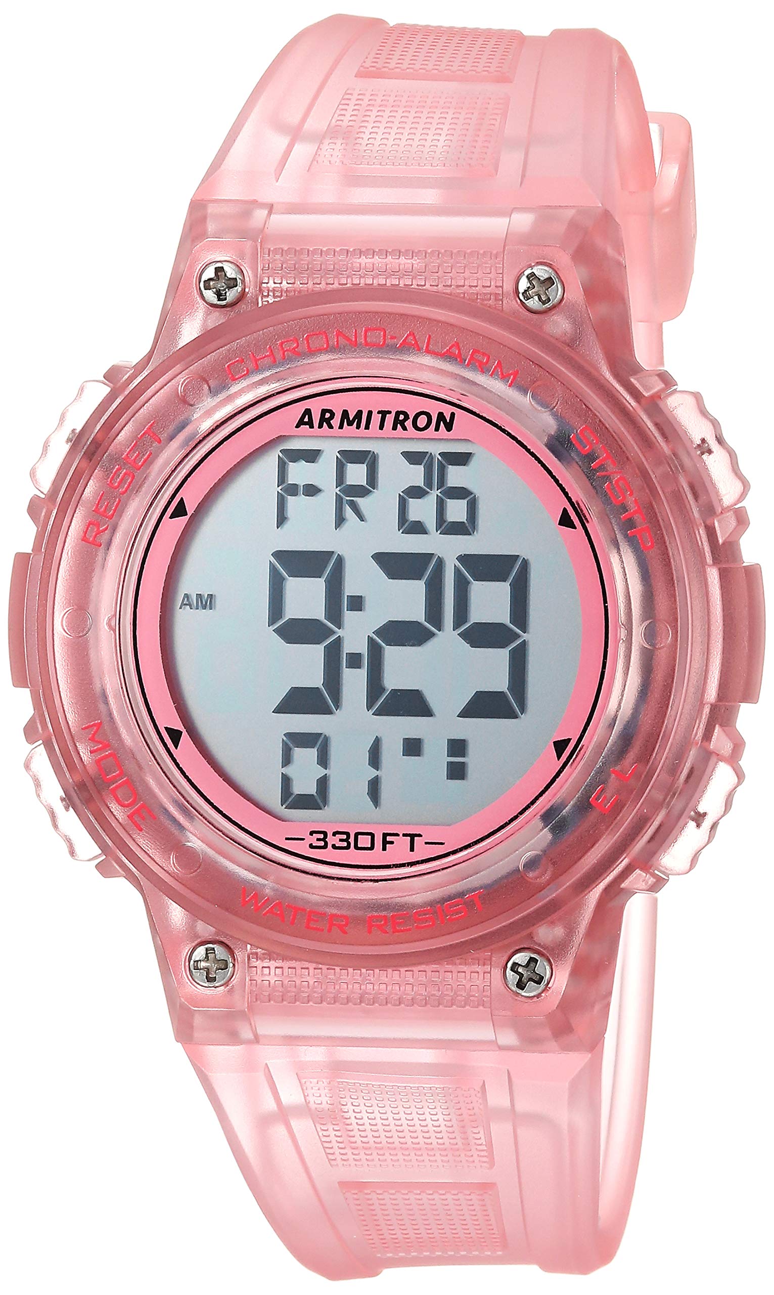 Photo 1 of Armitron Sport Women's 45/7086TPK Digital Chronograph Translucent Pink Resin Strap Watch