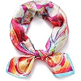 100% Pure Mulberry Silk Square Scarf-27''x27"Lightweight Hair Scarves Headscarf Night Sleeping with Gift Packed