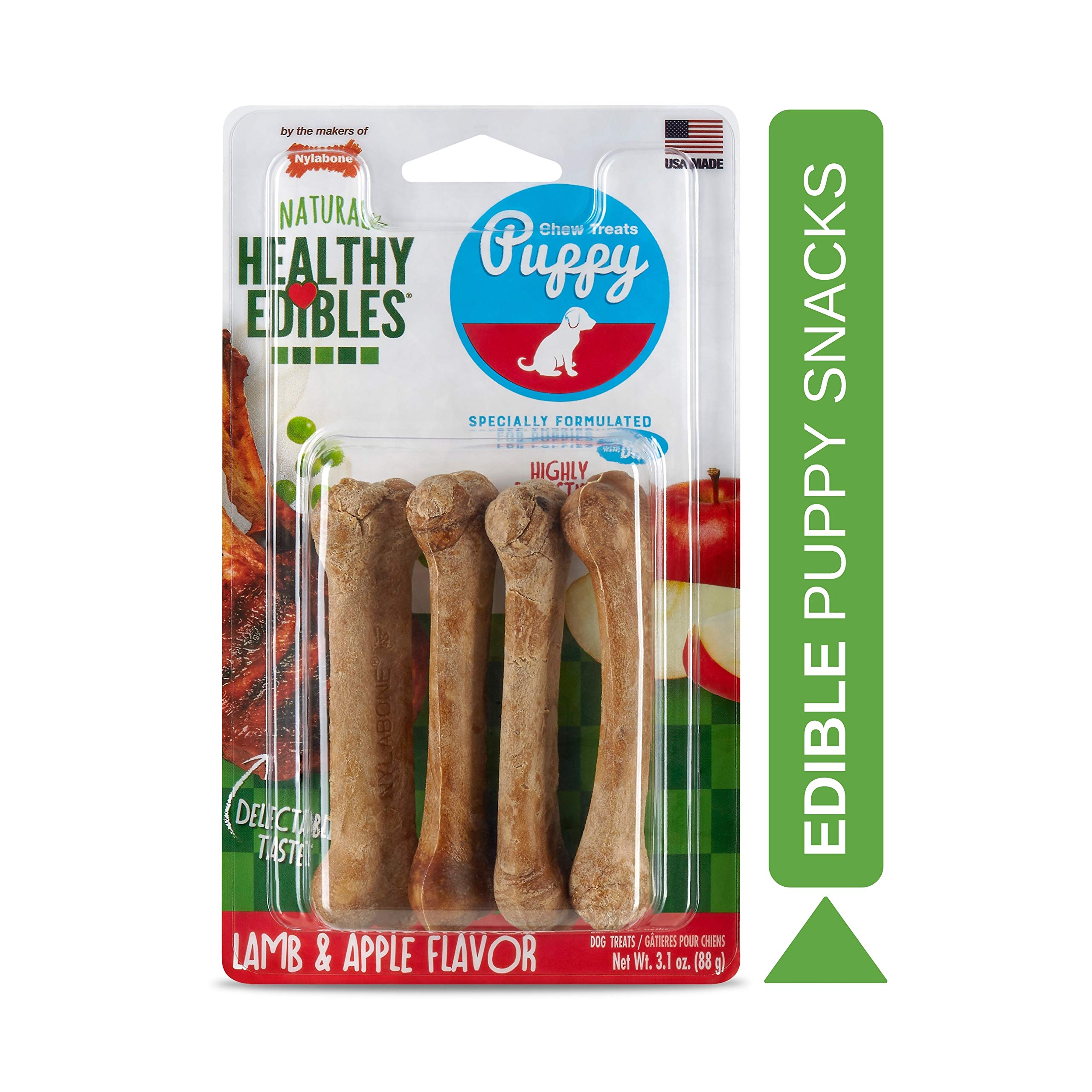 Nylabone Healthy Edibles Puppy Natural Long Lasting Dog Chew Treats Lamb Apple X Small Petite 8 Count Buy Online In Romania At Desertcart 4007474