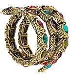 Alilang Egyptian Snake Rhinestones Stretch Cuff Wrap Bangle Bracelet