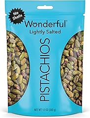 Wonderful Pistachios No Shells, Lightly Salted Nuts, 12 Ounce Resealable Bag, Protein Snacks, Gluten Free, Healthy Snack