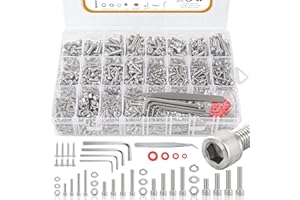 1415pcs M2 M3 M4 M5 Nuts and Bolts, 304 Stainless Steel Metric Bolt Assortment (Lock & Flat Washers),Metric Screw Assortment,
