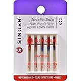SINGER 4877 Universal Regular Point Machine Needles for Woven Fabric, Size 70/9, 4-Count