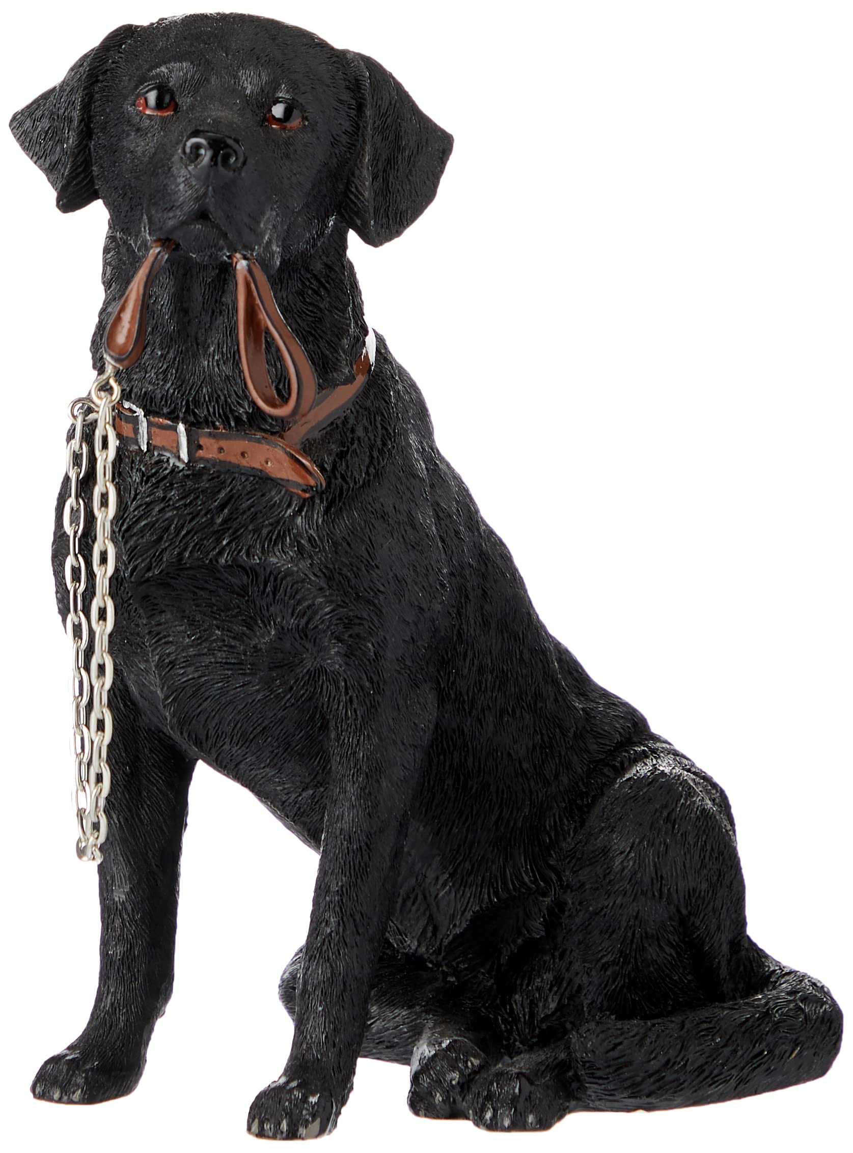 Congratulations LP08280 Figure | Sitting Black Labrador Walkies | 1 Piece-15x10x18 cm Accessory, Gold
