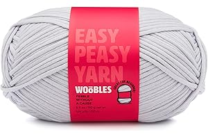 The Woobles Easy Peasy Yarn, Crochet & Knitting Yarn for Beginners with Easy-to-See Stitches - Yarn for Crocheting - Worsted Medium #4 Yarn - Cotton-Nylon Blend