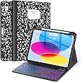 Supveco Case For IPad (A16) 11th Generation 11 Inch (2025),iPad 10th Generation 10.9 Inch (2022) With Pencil Holder-[Auto Wake/Sleep],Premium Folio Stand Case With Soft TPU Back Cover-Marble Blue