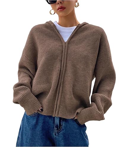 Vintage Pink Knitted Zip Up Cardigan Women Korean Style Autumn