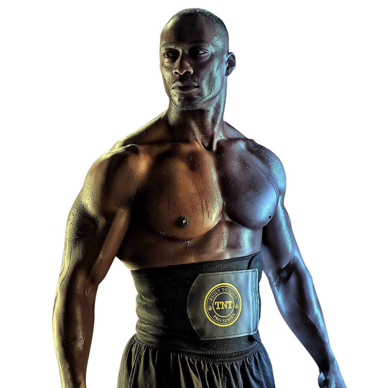 TNT Pro Series Waist Trimmer Weight Loss Ab Belt - Premium Stomach Fat Burner Wrap and Waist Trainer (X-Large, Yellow)