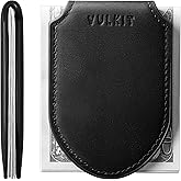 VULKIT Luxury Money Clip Top Grain Leather Magnetic Closure VULKIT Streamline Design Money Clip Wallet, Holds 10-20 Bills