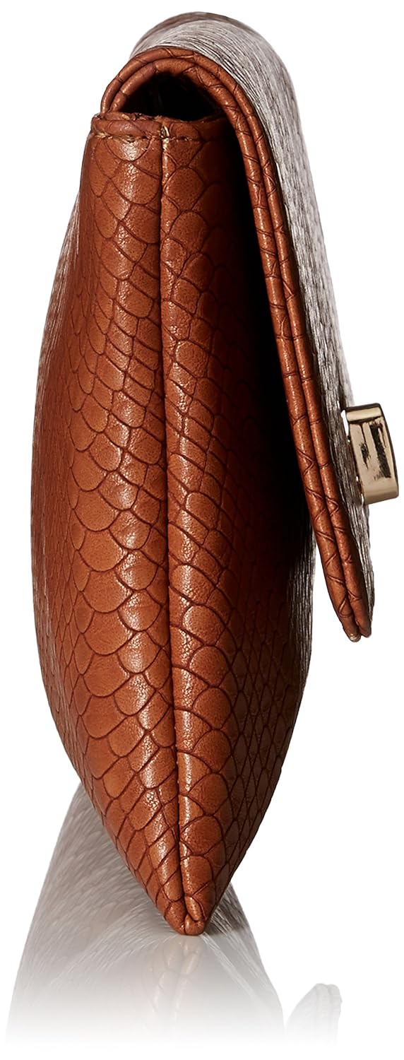 carlton london women's clutch (tan/croc)