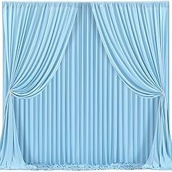 Blue Backdrop Curtains 4 Panels - Wrinkle-Free