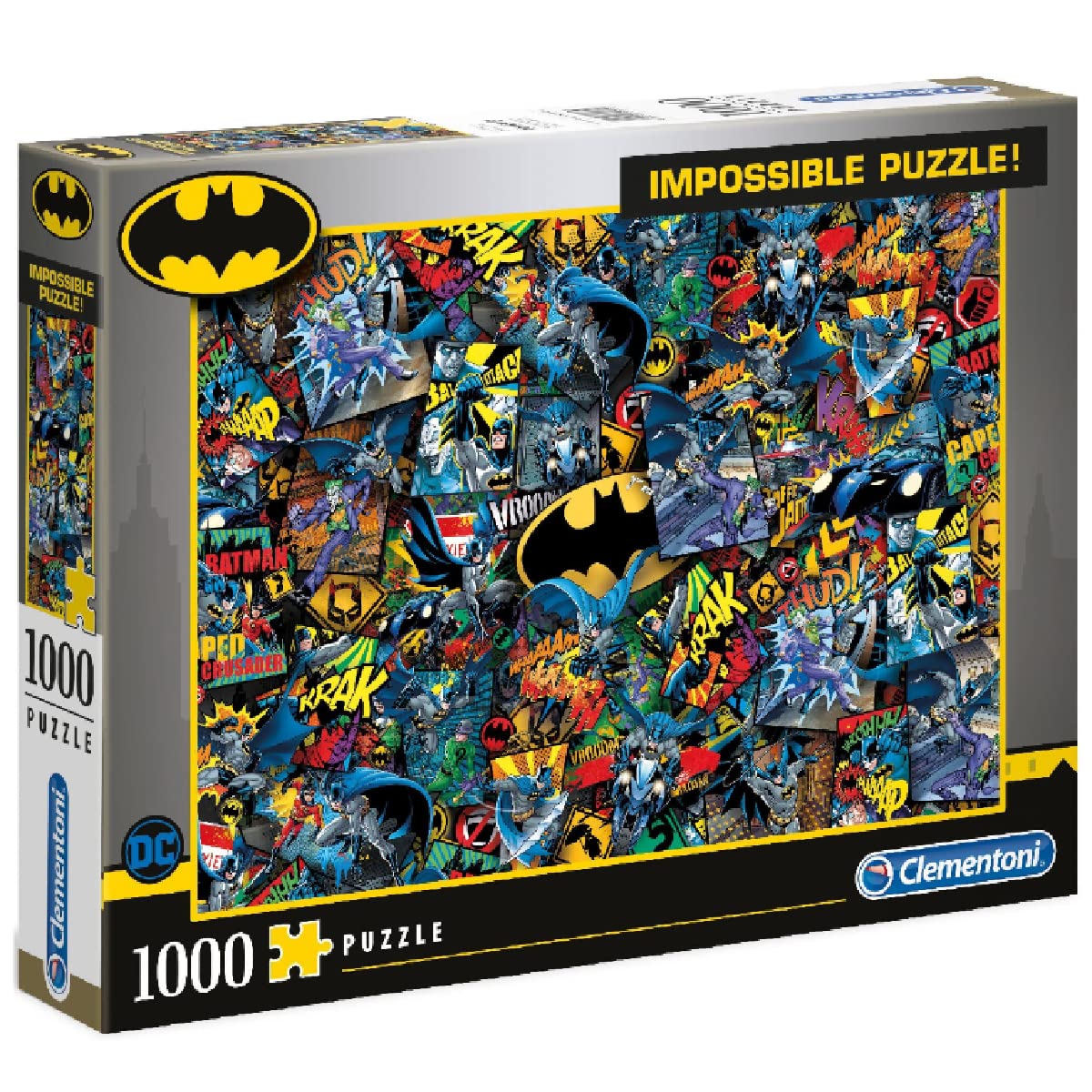 Clementoni - 39575 - Impossible Puzzle - Batman - 1000 pieces - Made in Italy, jigsaw puzzle for adult