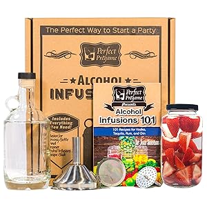 Perfect Pregame Alcohol Infusion Kit - Make Your Own Homemade Liquor Infusions Gift Set - Recipes for Vodka Tequila Rum and Gin Infusions - Great Gift Set