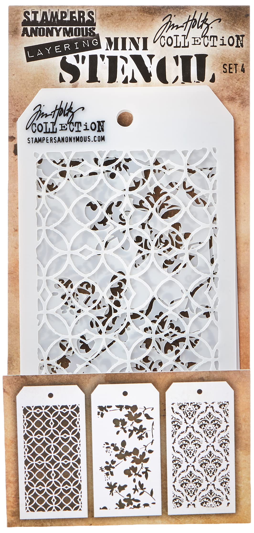 Stampers Anonymous Tim Holtz Mini Layered Stencil Set #4