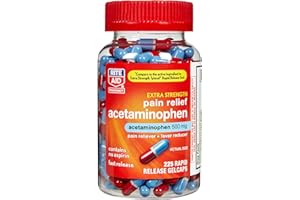 Rite Aid Extra Strength 500 mg Acetaminophen Pain Relief, Rapid Release Gelcaps - 225 Count | Pain Reliever, Joint Pain Relief | Muscle Pain Relief | Arthritis Pain Relief | Back Pain Relief Products