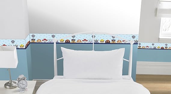 Nickelodeon Paw Patrol Frise De Papier Peint Officielle Autocollante En Vinyle 5 M 15 X 4 X 4 Cm Bleu Amazon Fr Cuisine Maison