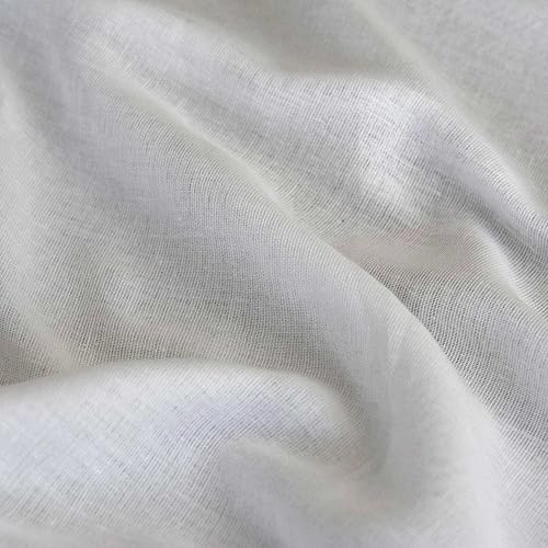 OFF WHITE MUSLIN MATERIAL 100 PURE COTTON 122cm Width MUSLIN VOILE CURTAIN FABRIC, CURTAIN