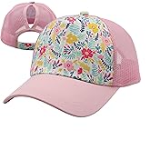 ProMindFun Womens Pony Hat High Ponytail Baseball Cap Girls Messy Bun Caps Camouflage Trucker Bad Hair Day Adjustable Dad Hat