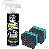 Chemical Guys Galactic Black Wet Look Tire Shine Dressing, 16 fl oz + Wonder Wave Durafoam Contoured Large Tire Dressing Applicator Pad, Pack of 2 - HOL457