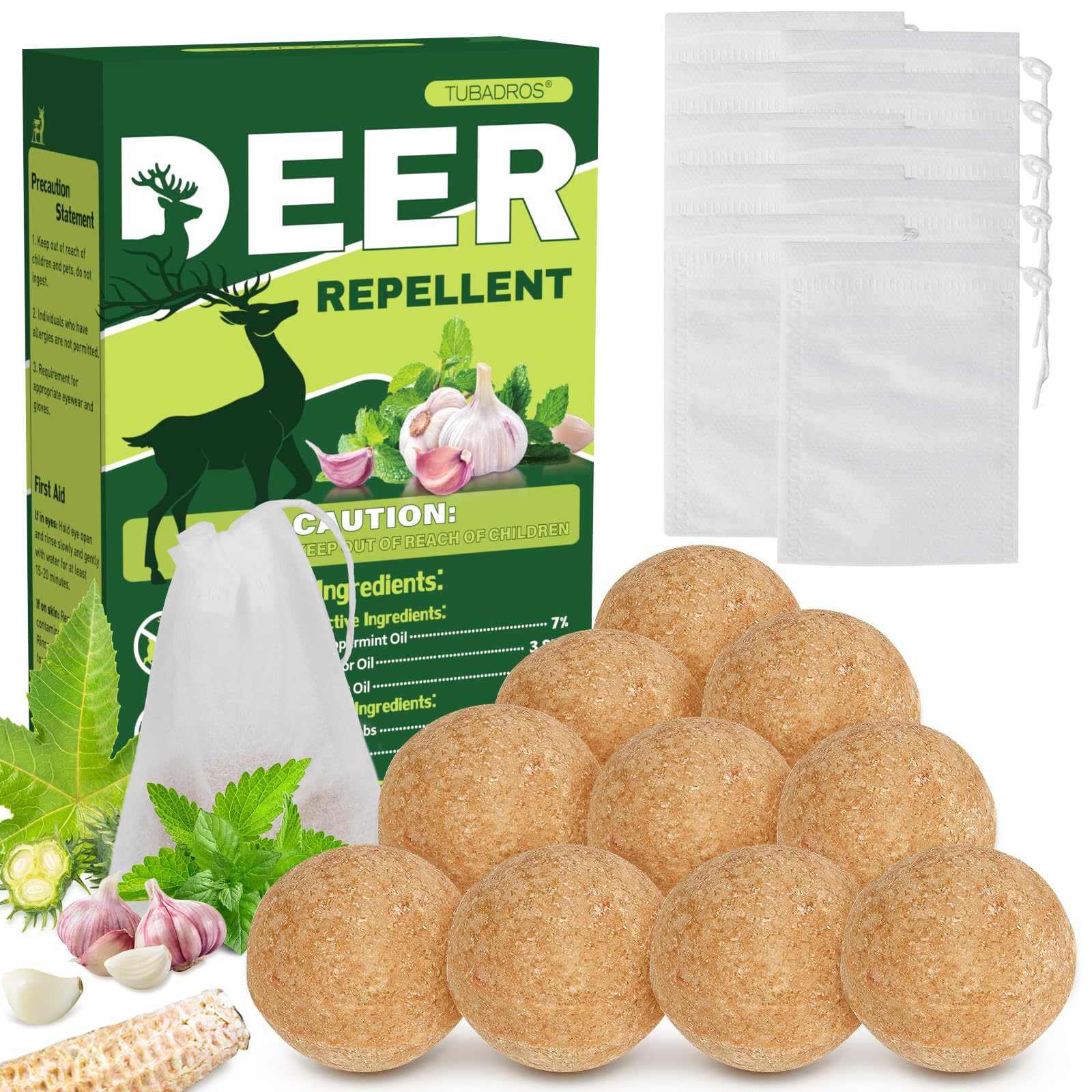 Photo 1 of 10 Pack Deer Repellent, Rabbit Repellent, Peppermint Oil to Repel Deer, Rabbit, Deer Deterrent Outdoor for Lawn, Garden Use