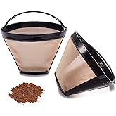 Reusable No.4 Cone Coffee Maker Filters for Ninja Coffee Bar Brewer Replacement Permanent Basket Filter (2 Coffee Filters)