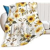 Goat Blanket Goat Sunflower Decor Animals Throw Blanket Gifts for Girls Boys Goat Lover Winter Couch Bedding Super Warm Soft Plush Lightweight Fleece Flannel Blanket for Kids Adult Men Women 50"X40"