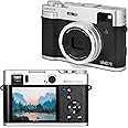 Minolta Retro Digital Camera – 48MP Autofocus Compact with 5K Ultra HD Video, Rear Selfie Lens, 16x Zoom, WiFi, 2.8-inch LCD Screen, Digital Stabilization, Optical Viewfinder, 32GB Card (Silver)