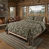 Northwest Realtree 5-Piece Full Size Bed in a Bag Set, 1 Comforter, 1 Fitted Sheet, 1 Flat Sheet, 2 Pillowcases, All Seasons Bedding, Xtra Green Camo