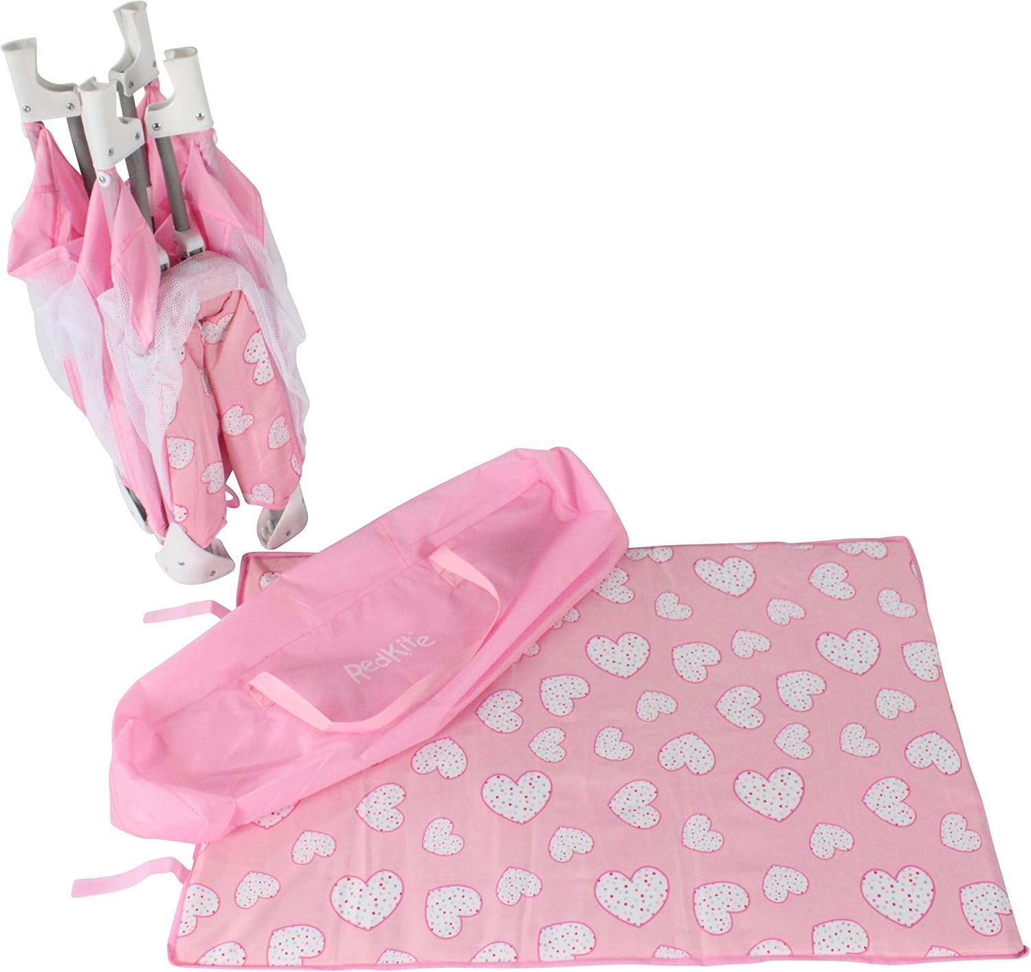 red kite travel cot pink