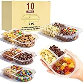 9 OZ New Snack Containers & Reusable Snack Containers with Lids for Kid,Snack Pack Containers ,Small 3 Compartment Condiment Containers,Perfect for Snacks, Condiments, Meals Prep & On-the-Go (10 Sets)