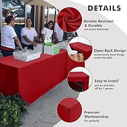 Nasitos 2 Pack Red Fitted Tablecloth Rectangular