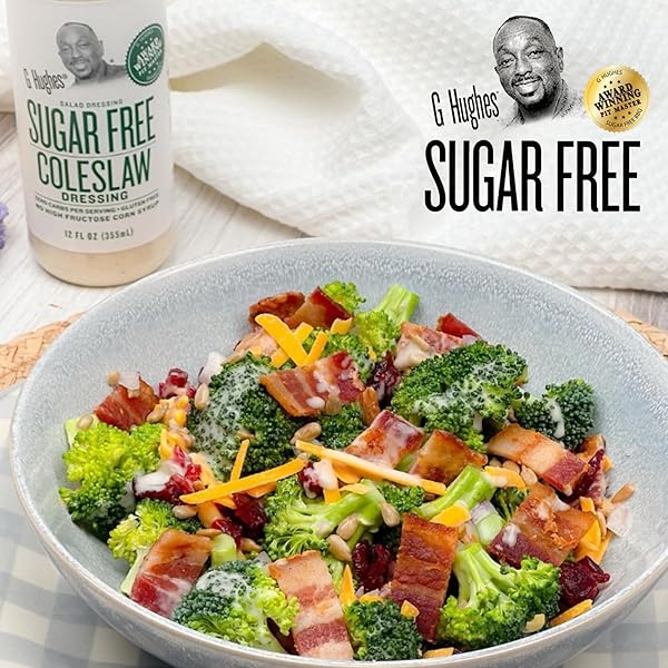 G HUGHES SUGAR FREE COLESLAW DRESSING – SUGAR FREE COLE SLAW DRESSINGS, GLUTEN FREE SALAD DRESSINGS, 0 CARB SALAD DRESSING, G HUGHES SUGAR FREE SALAD DRESSINGS, NO SUGAR ADDED – 12 OZ (3-PACK)