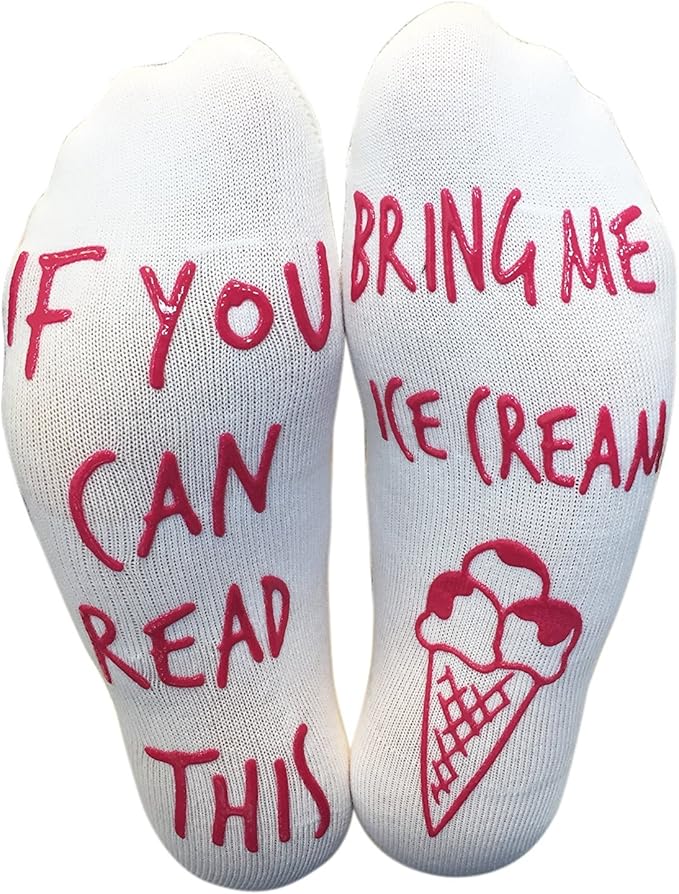 'If You Can Read This, Bring Me Ice Cream' Funny Socks For Ice Cream