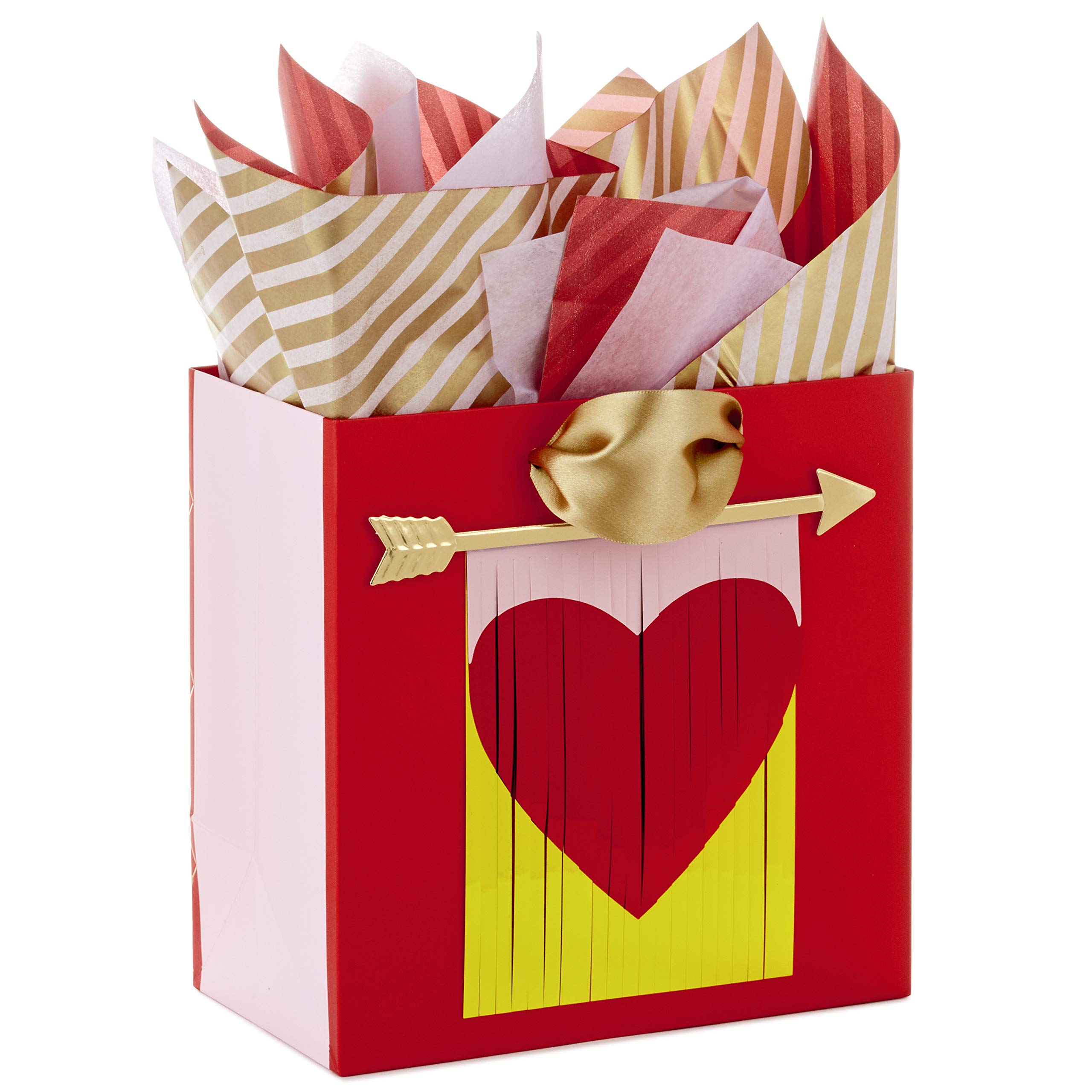 Hallmark Signature 7" Medium Valentine's Day Gift Bag with Tissue Paper (Heart Banner)