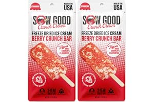 Sow Good Freeze Dried Ice Cream Candy Berry Crunch Ice Cream Bar 2 Pack. Perfect for Snacking, Parties & Astronauts