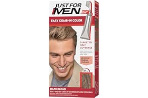 Just For Men Easy Comb-In Color Mens Hair Dye, Easy No Mix Application with Comb Applicator - Dark Blond, A-15, Pack of 1