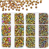 qiipii Transparent Amber Brown Resin Rhinestones for Crafting 3mm 4mm 5mm 6mm Clear Brown Stones Crystals Diamonds Gems Charms Supplies for Nails Face Eyes Makeup Tumblers Bottles DIY Crafts Clothes