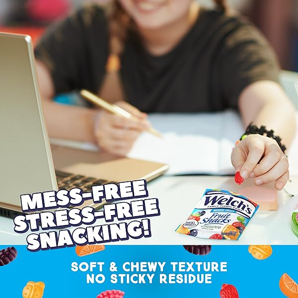 WELCH’S FRUIT SNACKS, MIXED FRUIT SNACK BOX, GLUTEN FREE, 0.8OZ SNACK PACKS (PACK OF 60)