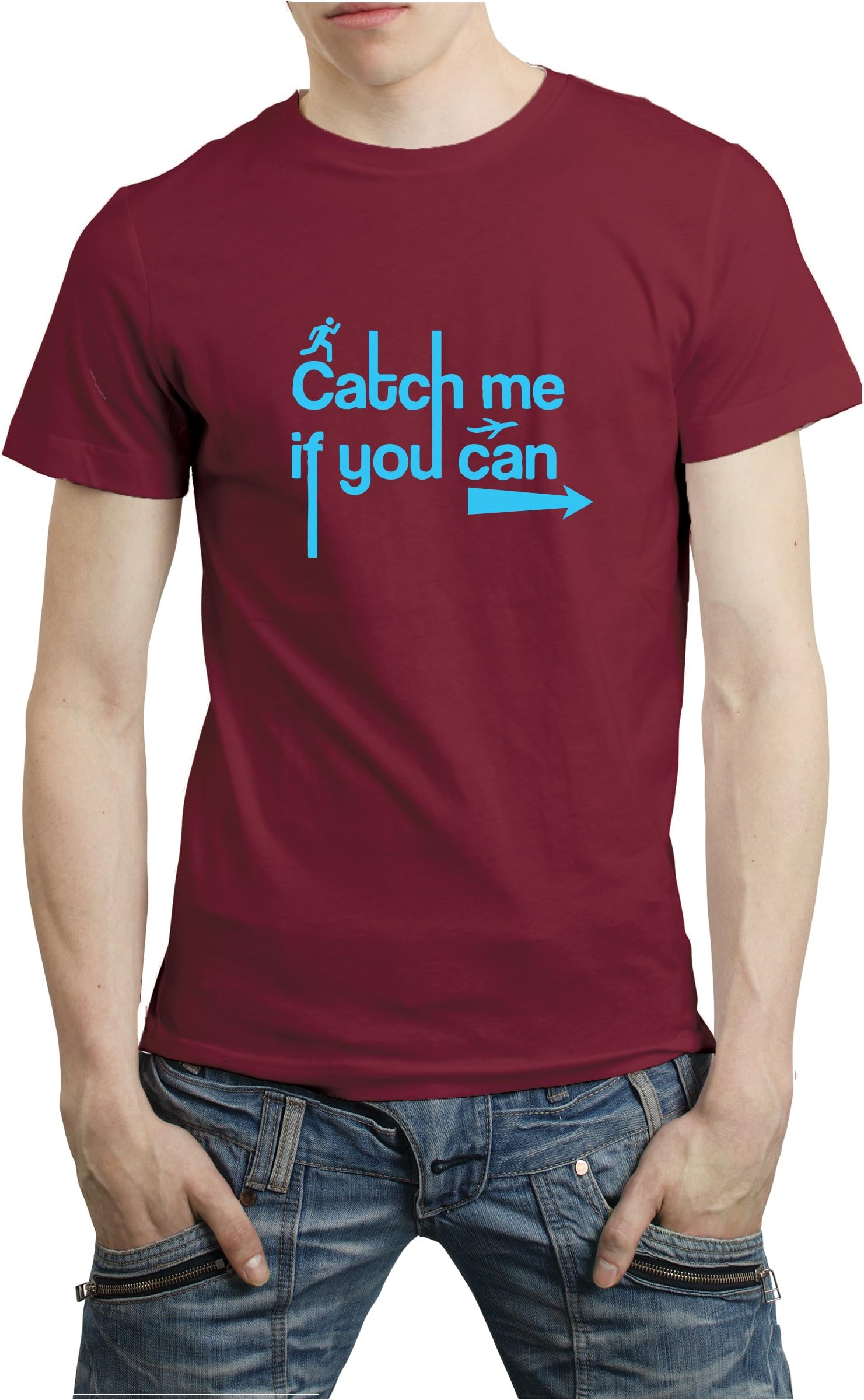 Catch Me If You Can T-Shirt - Printed Cotton T-Shirt Casual T-Shirt | T Shirt Available in Multi-Color