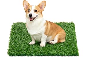 Oiyeefo Artificial Turf Grass Outdoor: Grass Pad for Dogs Indoor Potty Training, Replacement Turf Rug for Patio Balcony Lawn Apartment Decoration, Easy to Clean with Drainage Holes(18x28 inch)