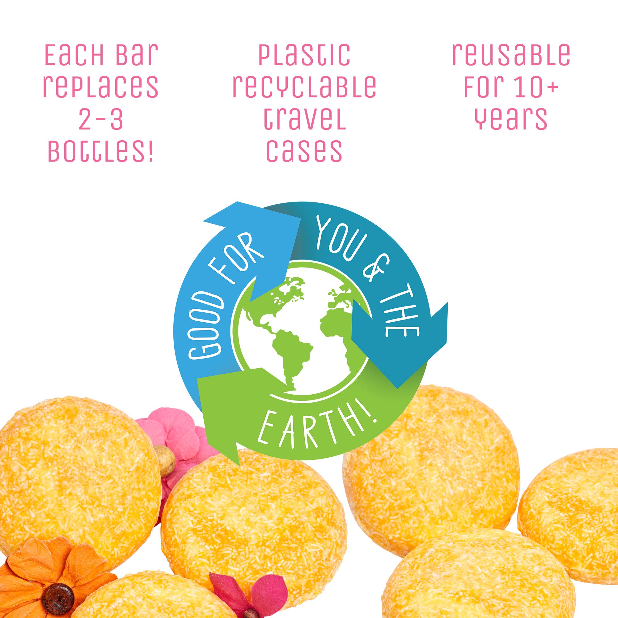 Sweet & Sassy 3 Shampoo Bars. Made in the USA. All Natural, Organic, SLS Free, Plastic Free, Safe for Color Treated Hair - Forever Fresh