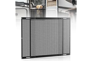 Safoner Premium Adjustable RV Entry Screen Door Grille, Adjusts from 22"- 31.5", Aluminum Alloy Protector Guard for RV, Camper- Black