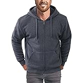 ZeroStage Heavyweight Full Sherpa Fleece Lined Hoodies for Men Zip Up Jacket, Winter Thick Sweatshirt