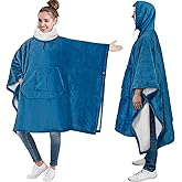 PAVILIA Wearable Blanket Poncho Women Men, Oversized Hoodie Sweatshirt Sweater Neck Warmer, Fleece Soft Hug Sleep Pod Adult