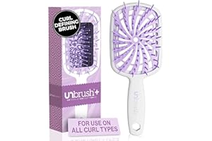 FHI Heat UNbrush Plus — Curly Hair Brush for Gentle & Effective Detangling on Wet or Dry Fragile Hair Types — Detangler Brush w/ 84 UltraFlex Bristles, Ultra-light, Vented, Anti Static Hairbrush