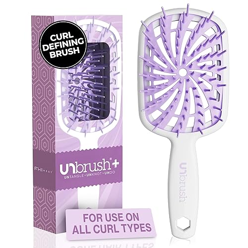 FHI Heat New UNbrush!! UNbrush Plus Detangler Brush for Gentle and Effective Detangling on Wet or Dry Fragile Hair Types — 84 UltraFlex Bristles, Ultra-Light, Anti-Static, Vented Hair Brush