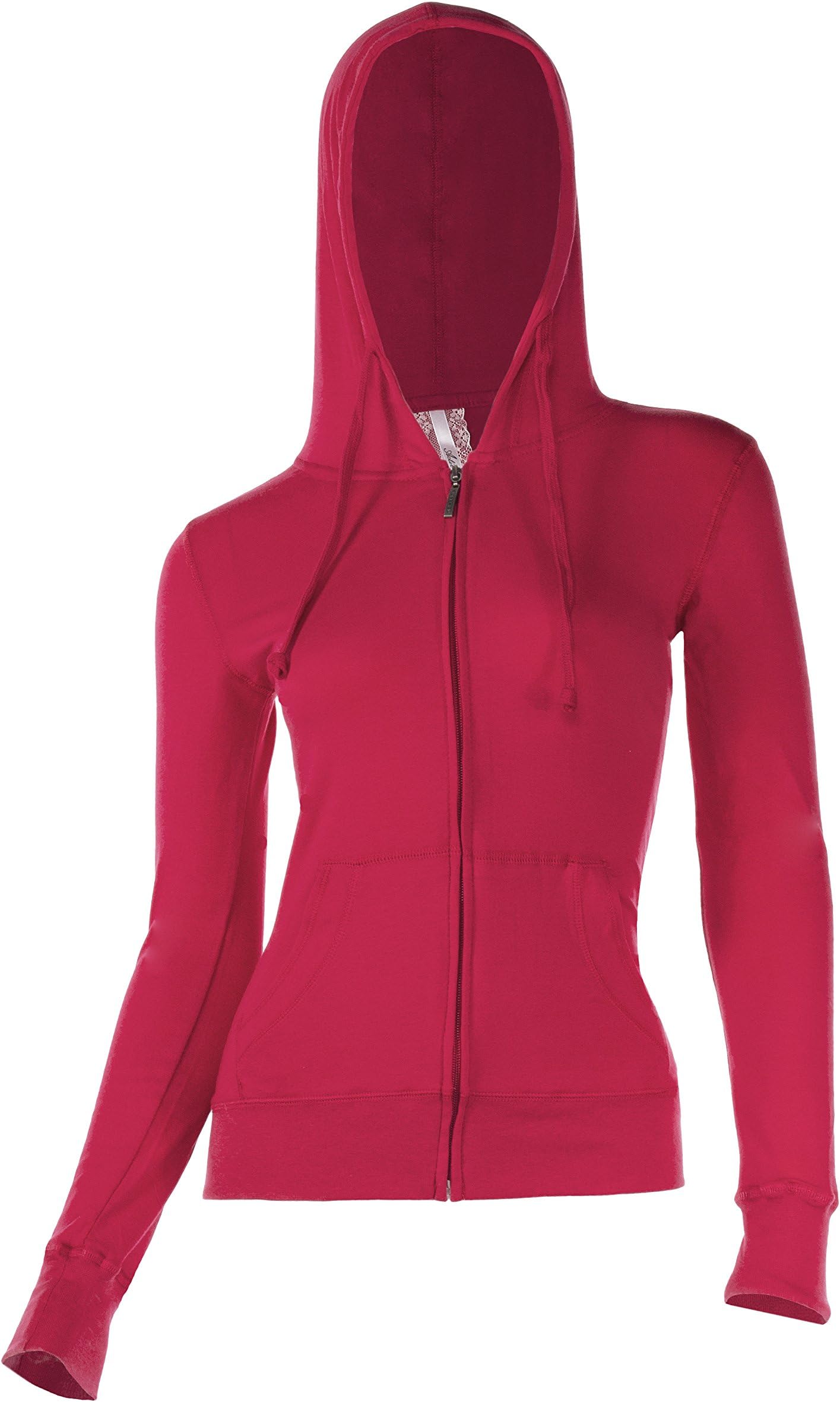 ACTIVE BASIC Women's Basic Zip Up Hoodie, Bright Rose, Small